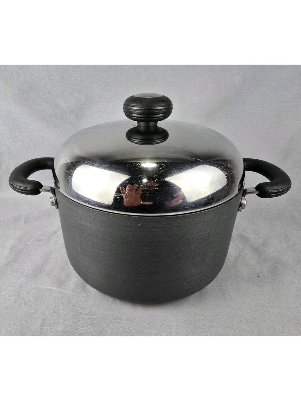 Circulon 3.5 Qt Stockpot Saucepot Stainless Dome Lid Hard Anodized Non-Stick VTG